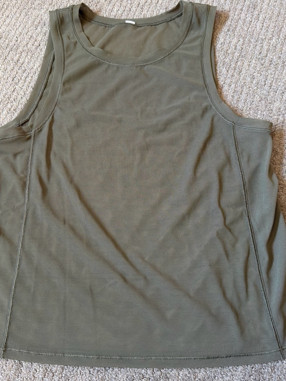 Olive Green Sleeveless Athletic Tank